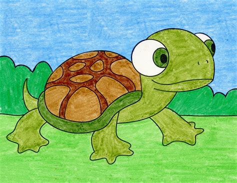 cartoon drawing of a turtle